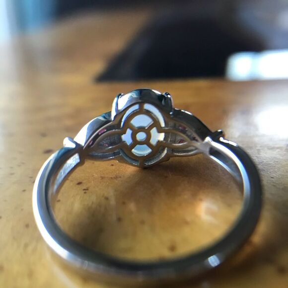 Natural Ethiopian Welo Opal Ruby Sterling Silver Ring Size 9 - Picture 5 of 8